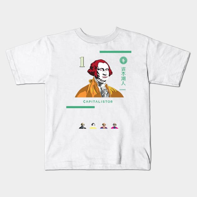 USD000002 - George Washington as McDonald Series 5 Kids T-Shirt by Capitalistor